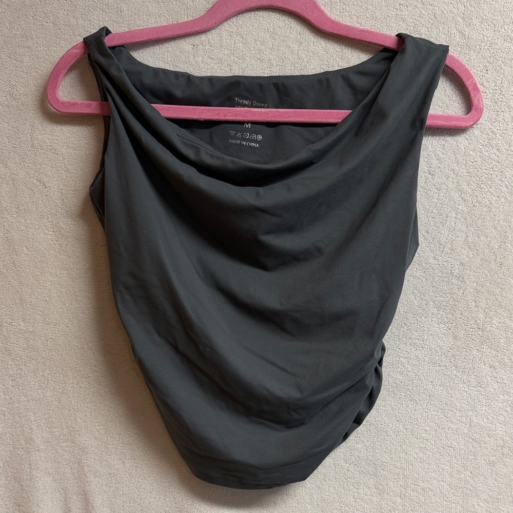Trendy Queen grey Cowl Neck Camisole